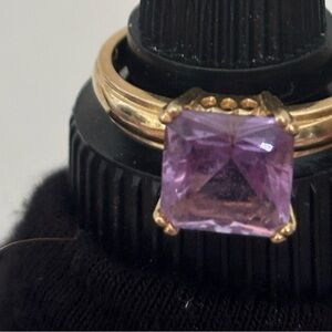 Gold and Purple Gemstone Ring